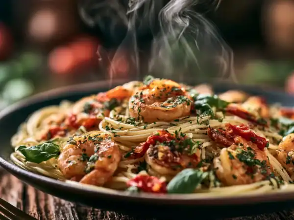 15-minute shrimp pasta