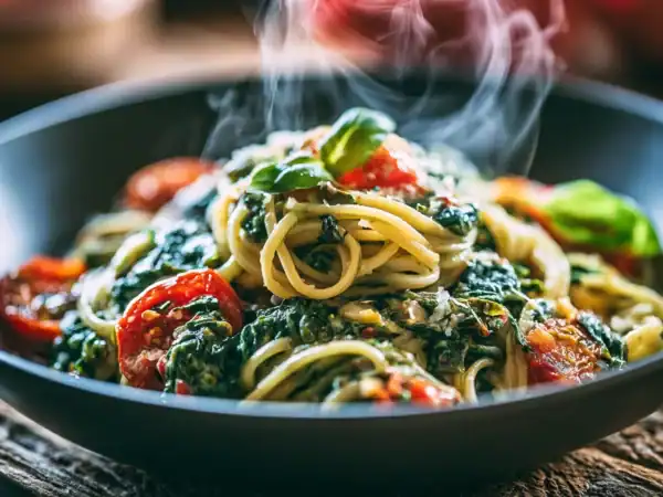 15-minute spinach pasta