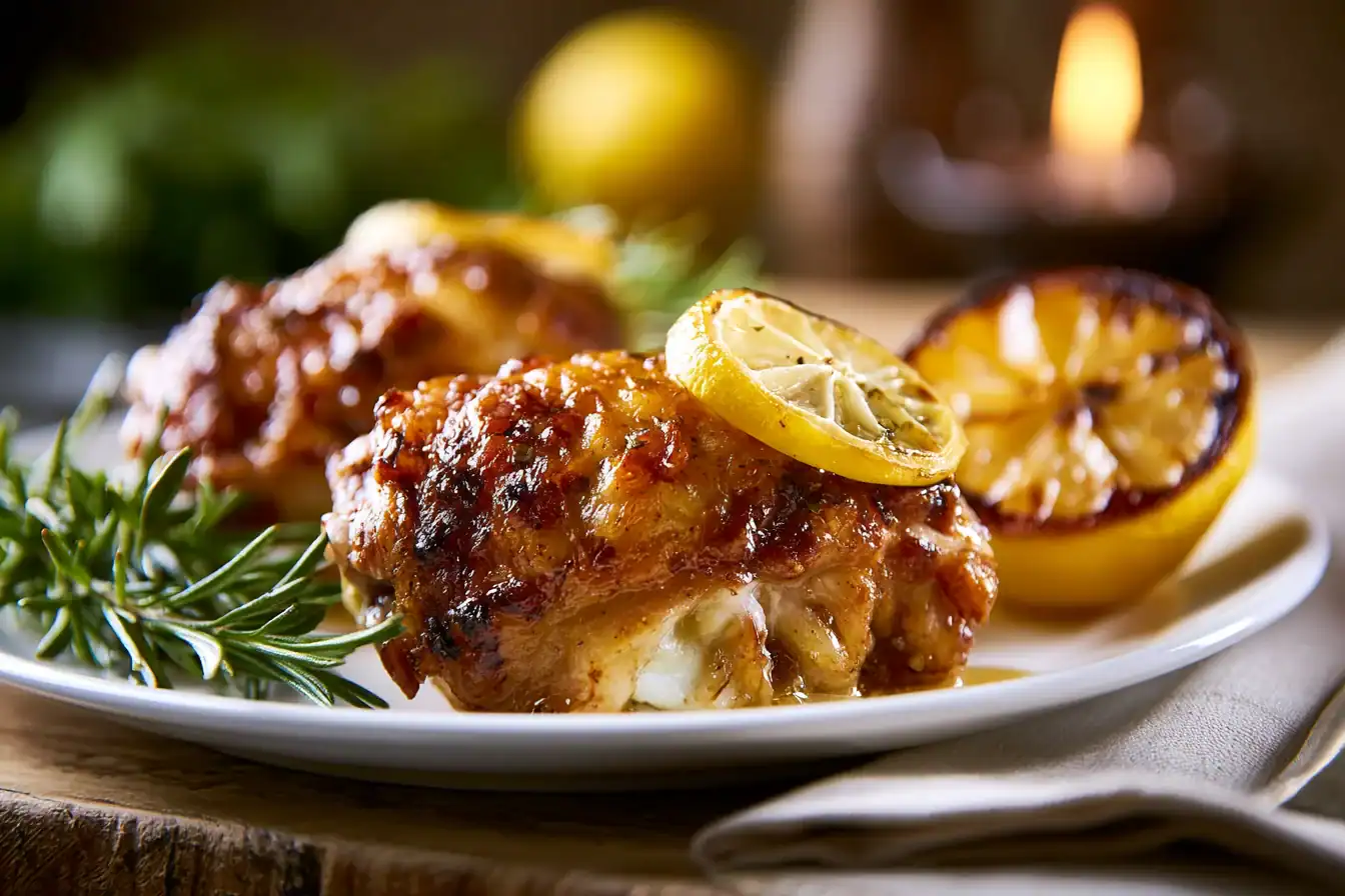 Crispy Baked Lemon Chicken Thighs for a Romantic Dinner
