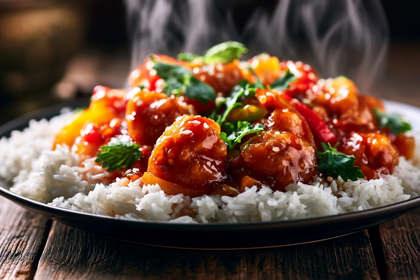 Crispy Baked Sweet and Sour Chicken Dinner Recipe