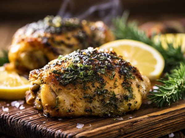 Crispy Lemon Herb Chicken Thighs: A Cheap Chicken Dinner Recipe