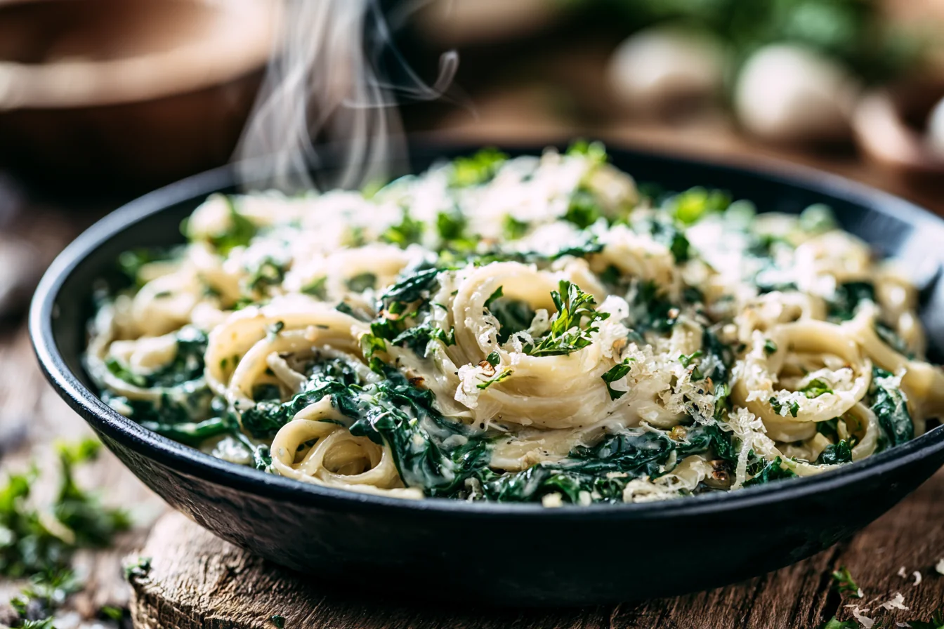 Creamy Garlic Parmesan Pasta with Spinach: Easy Weeknight Dinner