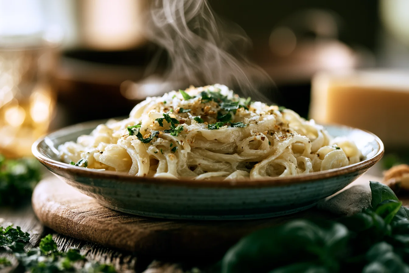 Creamy Garlic Parmesan Pasta Dinner Recipe