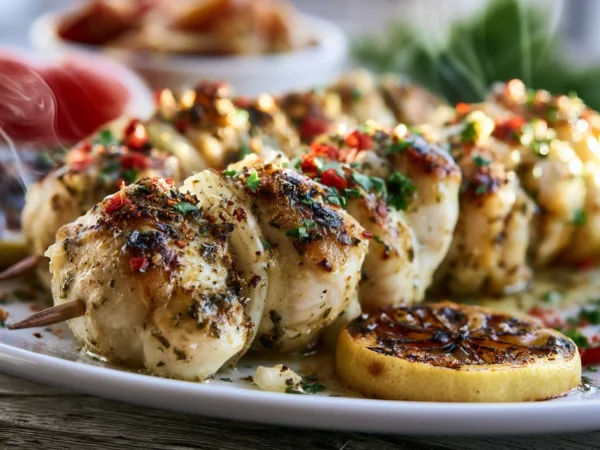 lemon garlic chicken skewers