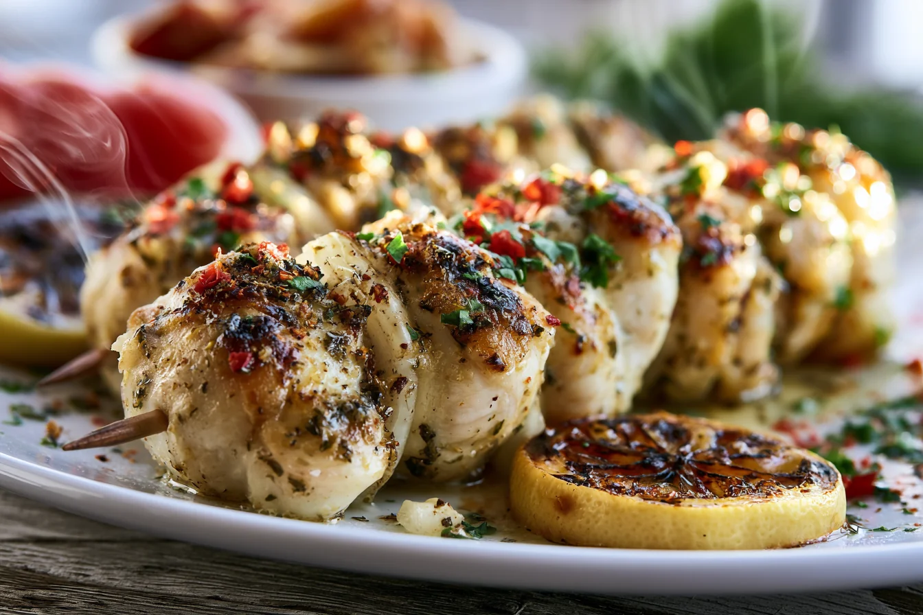 Zesty Lemon Garlic Chicken Skewers: Easy Dinner Recipe