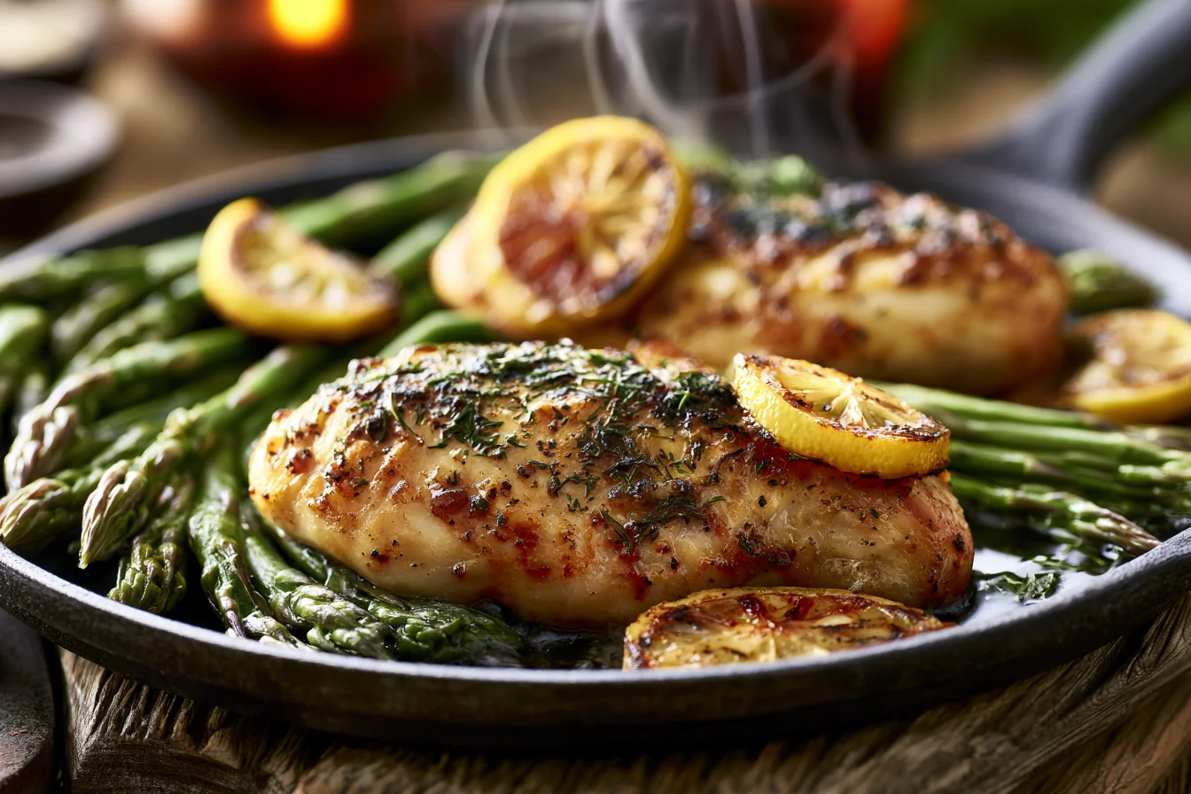 Quick 30-Minute Lemon Herb Chicken with Asparagus Easy Weeknight Dinner