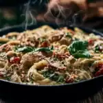 Creamy One-Pan Tuscan Chicken Pasta for an Easy Weeknight Dinner