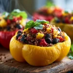 Healthy 30-Minute Quinoa & Black Bean Stuffed Peppers Dinner Recipe