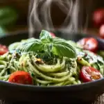 30-Minute Light Summer Zucchini Noodles with Pesto Dinner Recipe