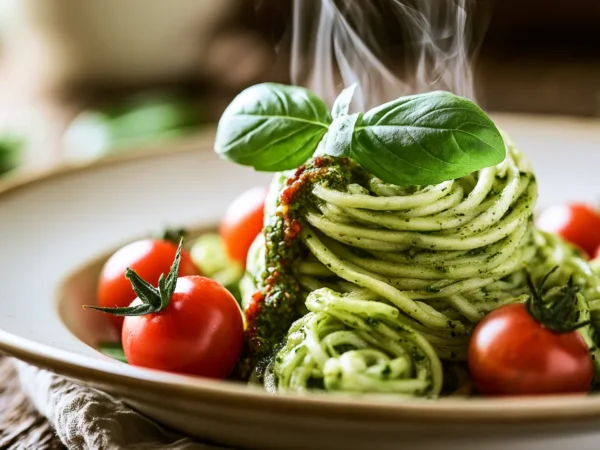 zucchini noodles with pesto