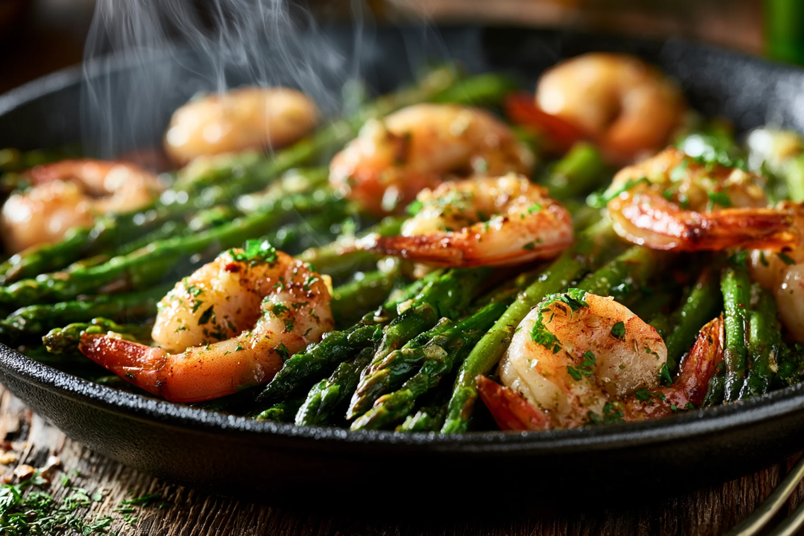 High Protein Dinner: One-Pan Garlic Butter Shrimp and Asparagus