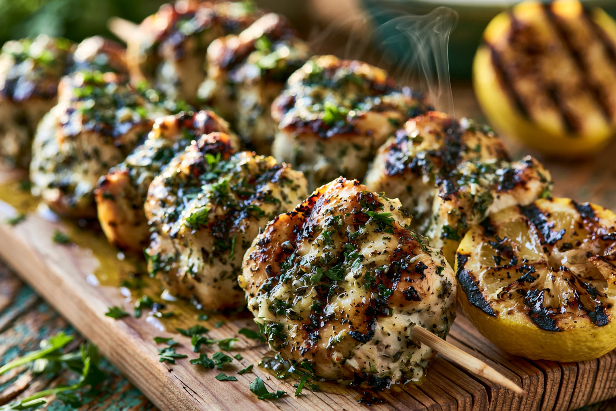 Grilled Lemon Herb Chicken Skewers: 30-Minute Dinner