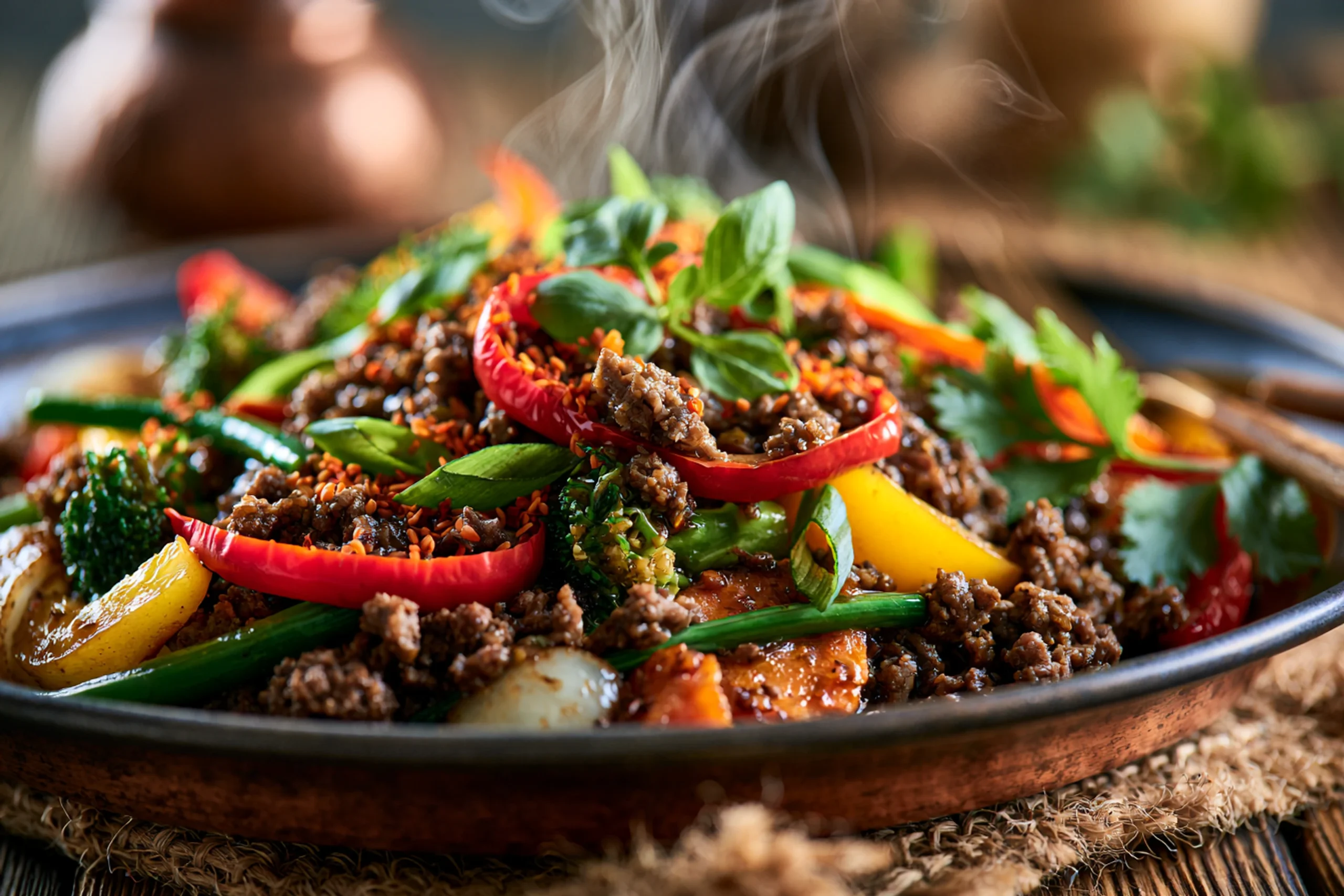 Savory Ground Beef Vegetable Stir-Fry: Quick Dinner in 25 Minutes