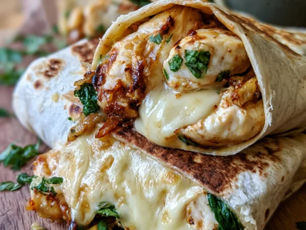 Cheesy Garlic Chicken Wraps
